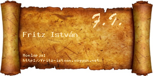 Fritz István névjegykártya